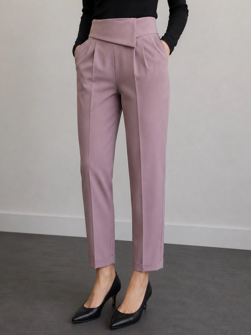 Boutique Dusty Mauve Ankle Trouser | Small